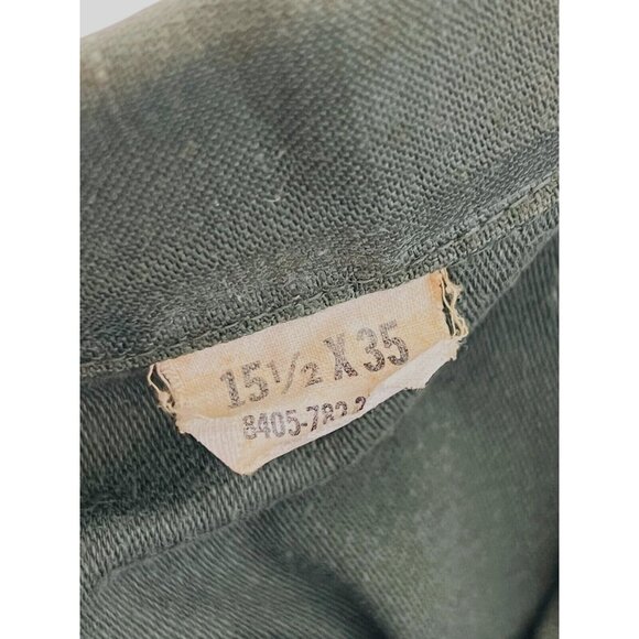 Vintage US Air Force Collins Shirt Uniform Army Green Size 15 1/2 x 35 W/ Patch - Picture 5 of 8